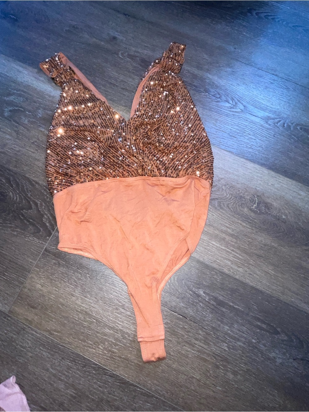 Free People Zuri Sequin Embellished shimmer party Criss Cross body Suit Sz S - Picture 2 of 5